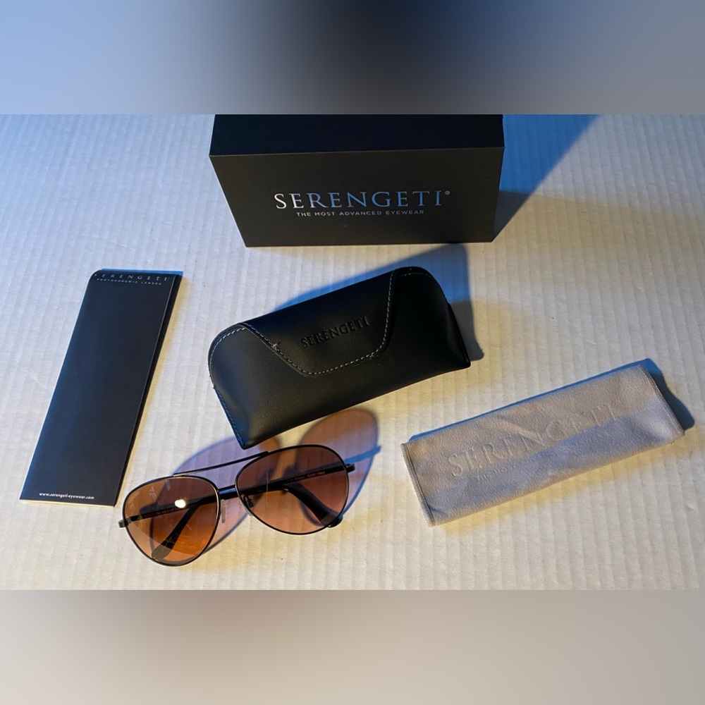 VTG SERENGETI Large Aviator 5222 PMB Rose Crystal Tone Sunglasses - Picture 4 of 16